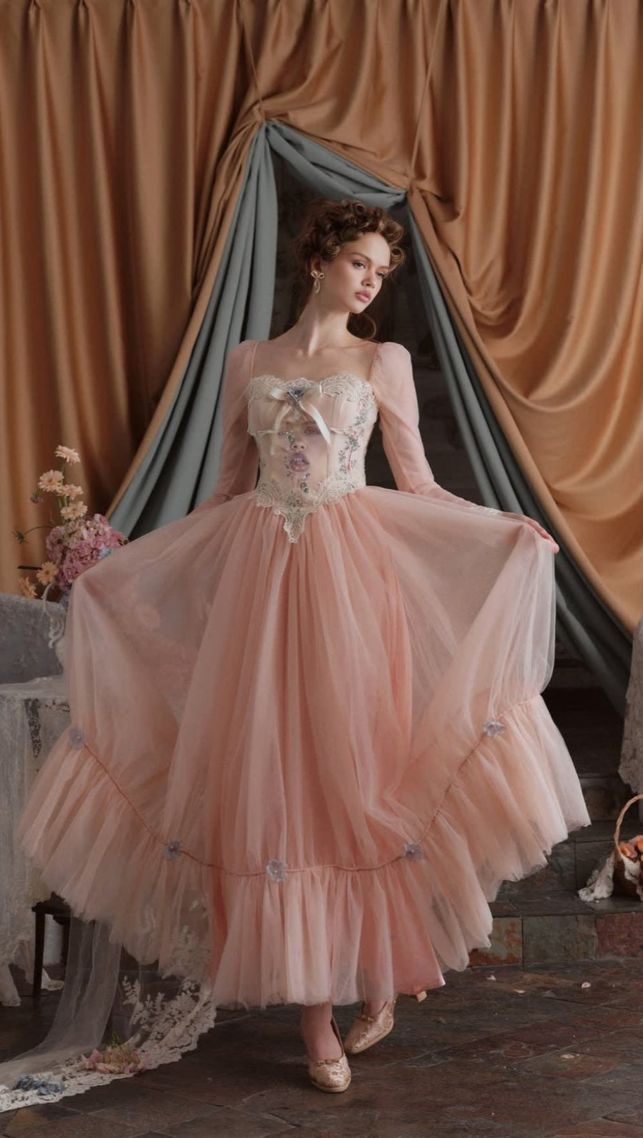 ANNALISE LONG SLEEVE CORSET DRESS