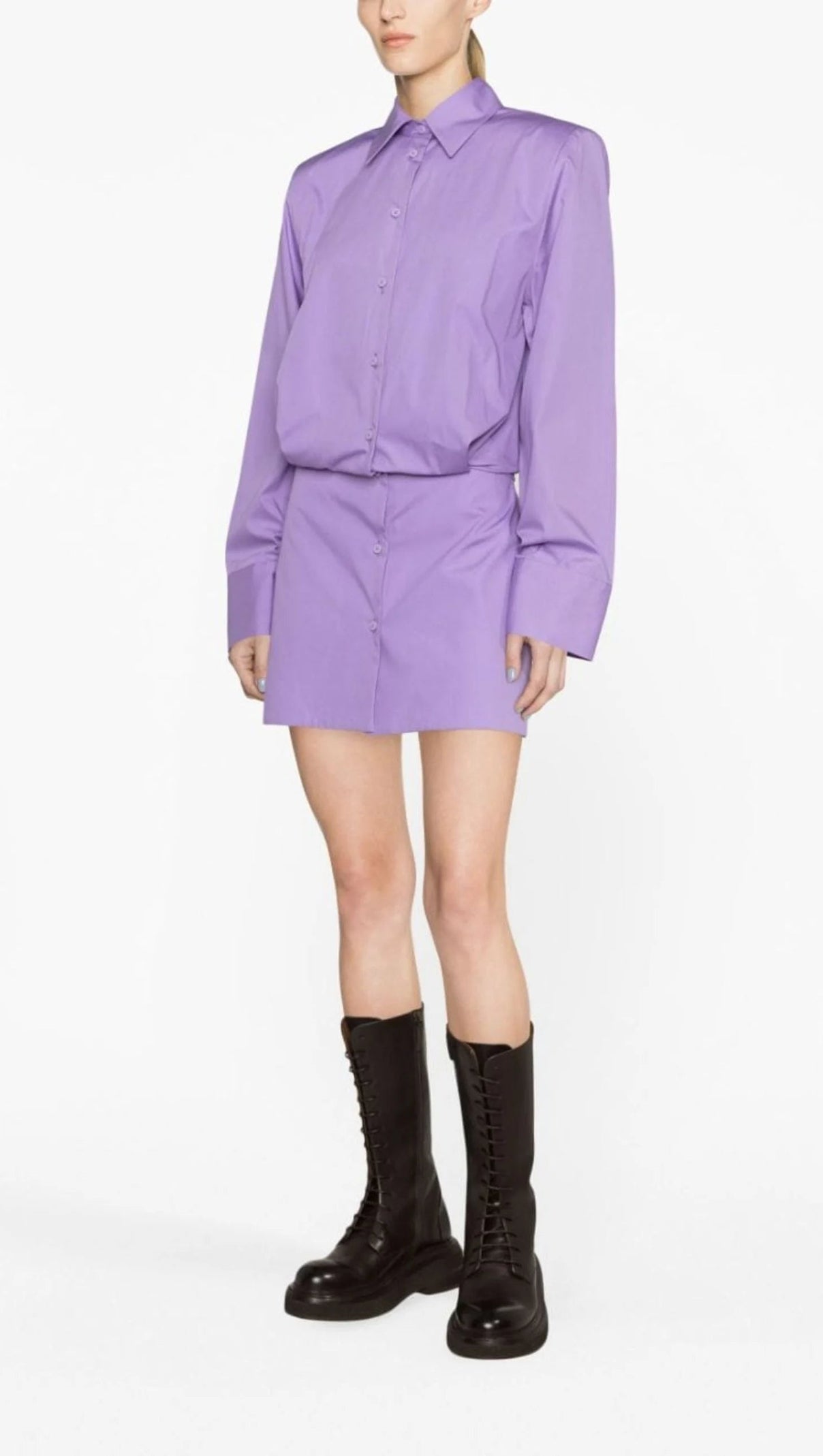 AIIZIE PURPLE MARGOT COTTON MINI DRESS - product image