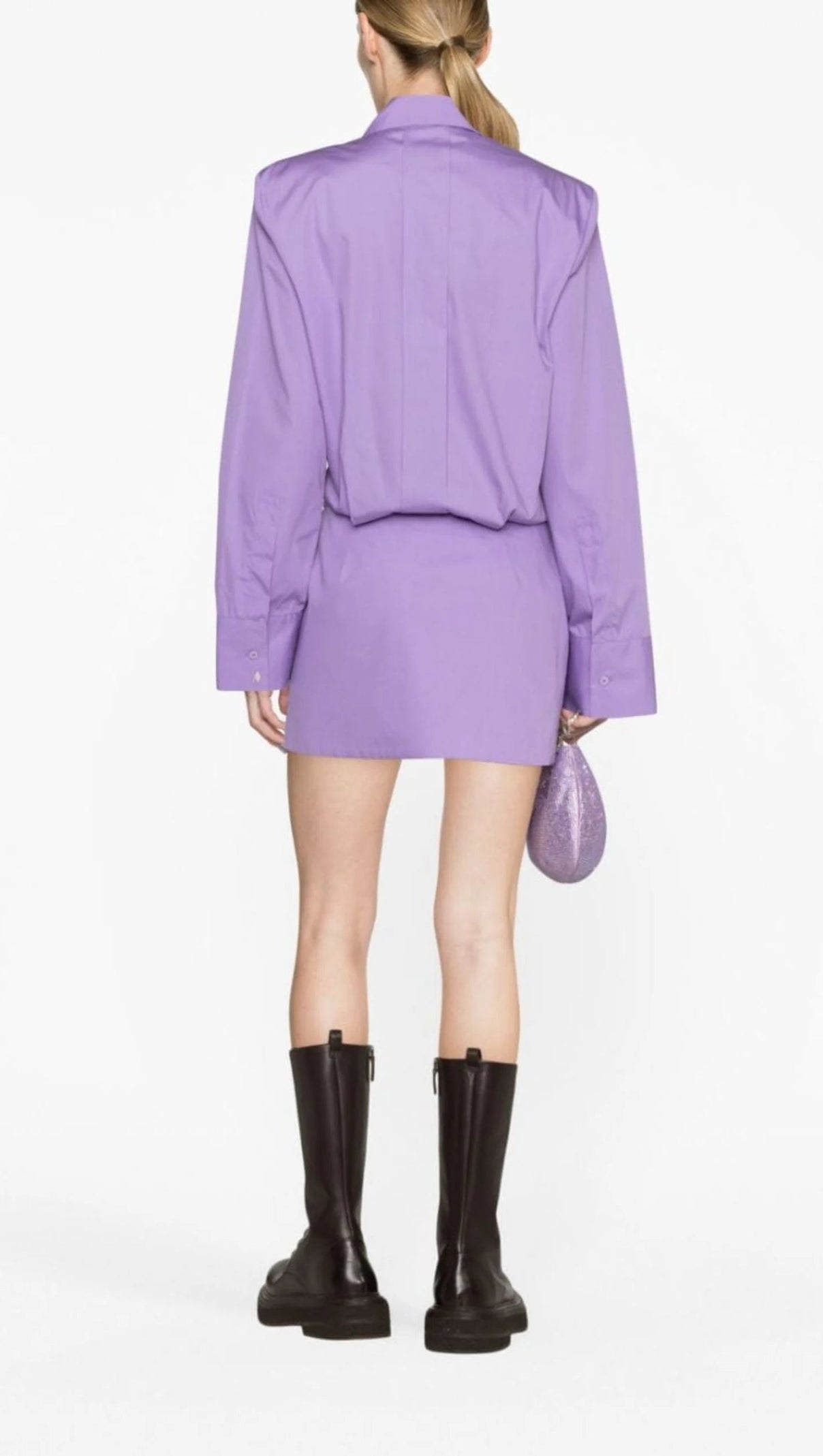 AIIZIE PURPLE MARGOT COTTON MINI DRESS - product image