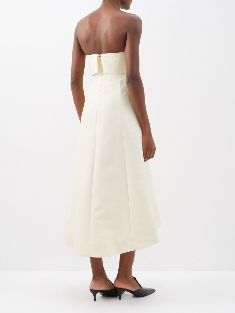 AIIZIE STRAPLESS COTTON-BLEND MIDI DRESS - product image