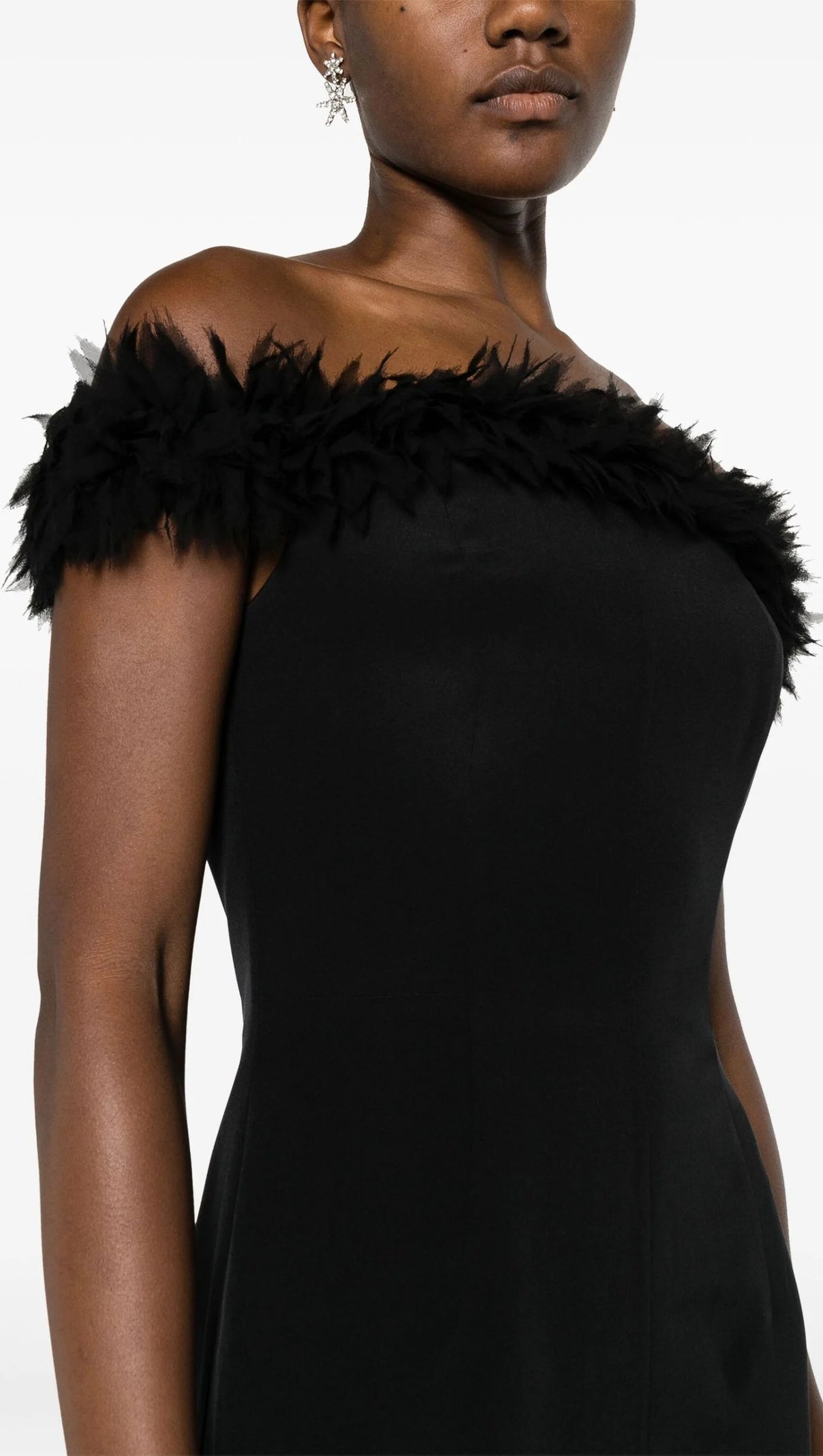 AIIZIE BLACK BOHDI APPLIQUÉD SILK GOWN - product image