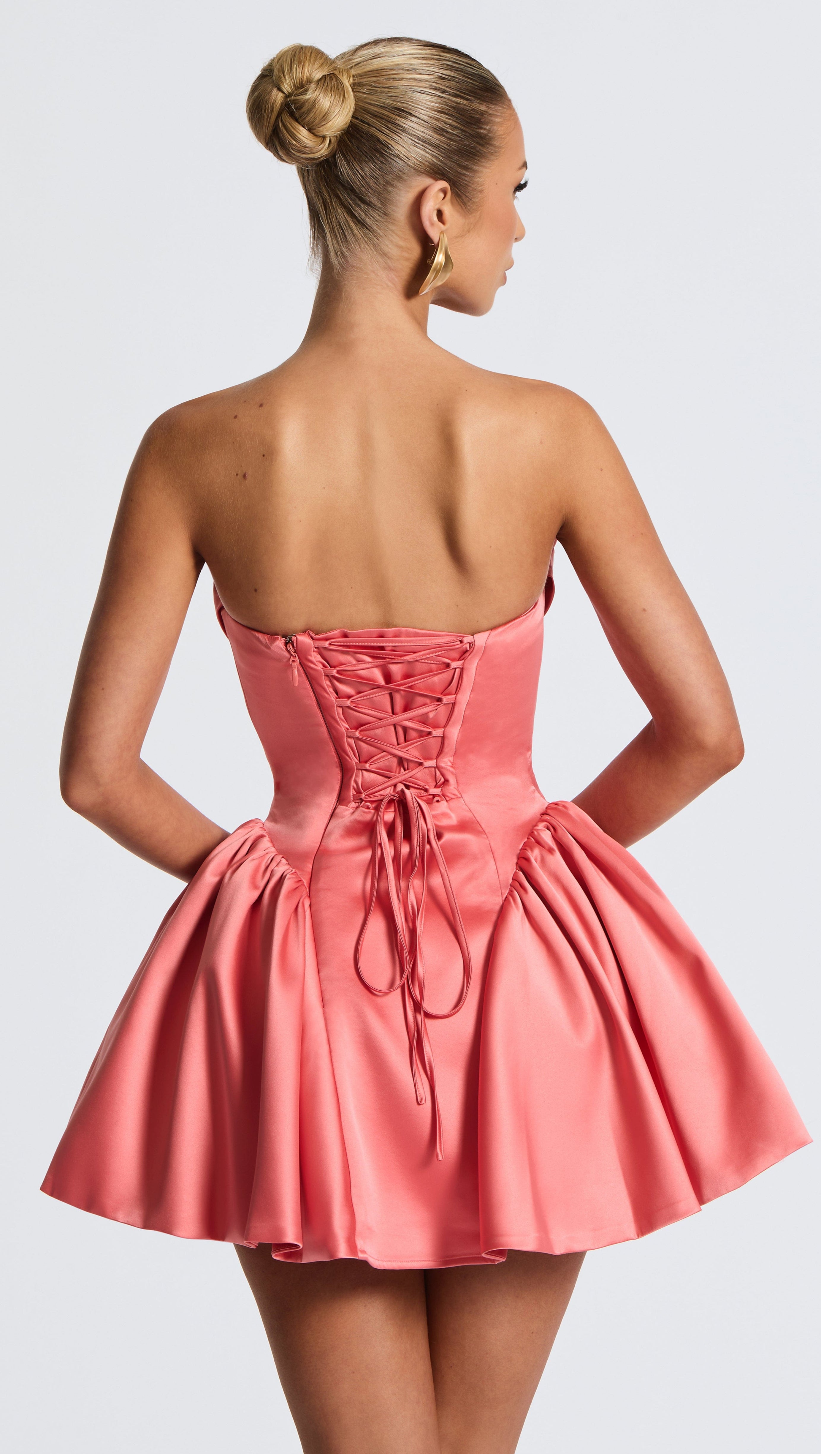 TRINITY MINI DRESS - CORAL PINK AIIZIE TRINITY MINI DRESS - CORAL PINK AIIZIE