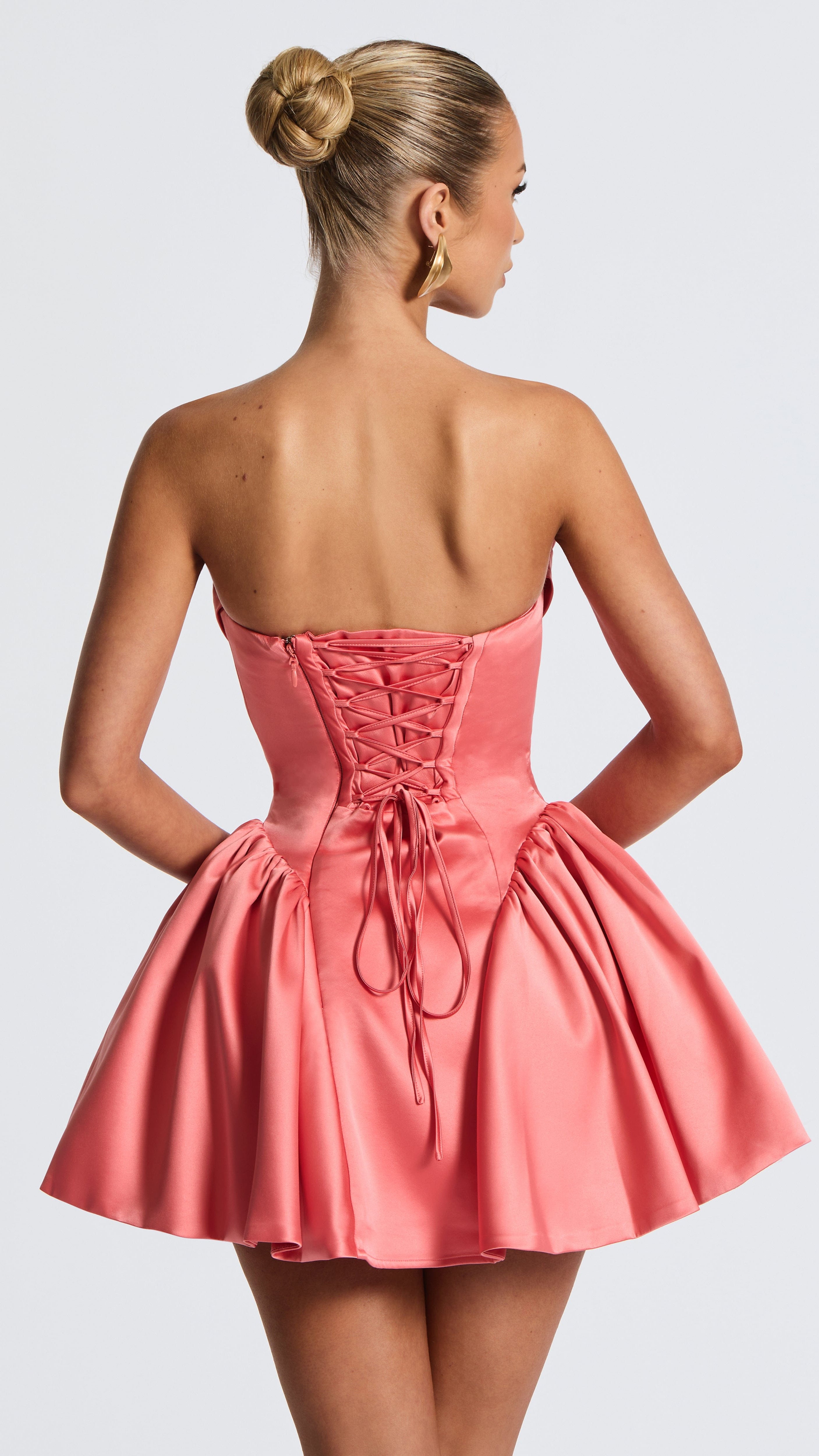 TRINITY MINI DRESS - CORAL PINK