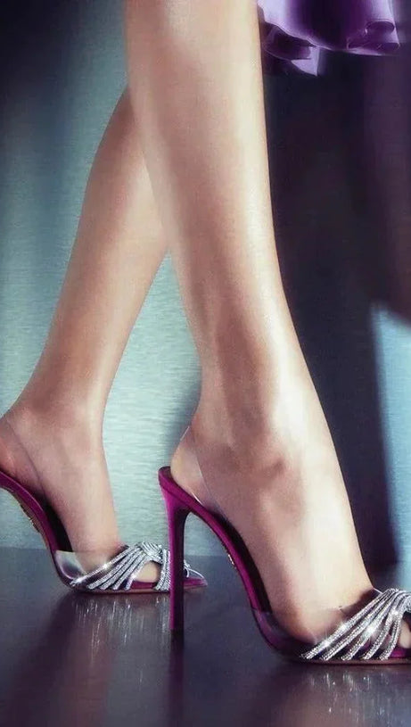 SANDALI ROSA SHOCK CON CRISTALLI