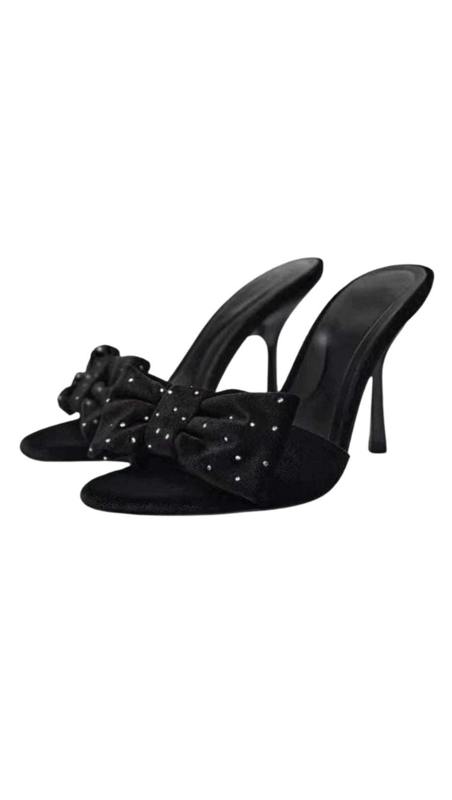 HIGH HEEL WITH BOW - BLACK