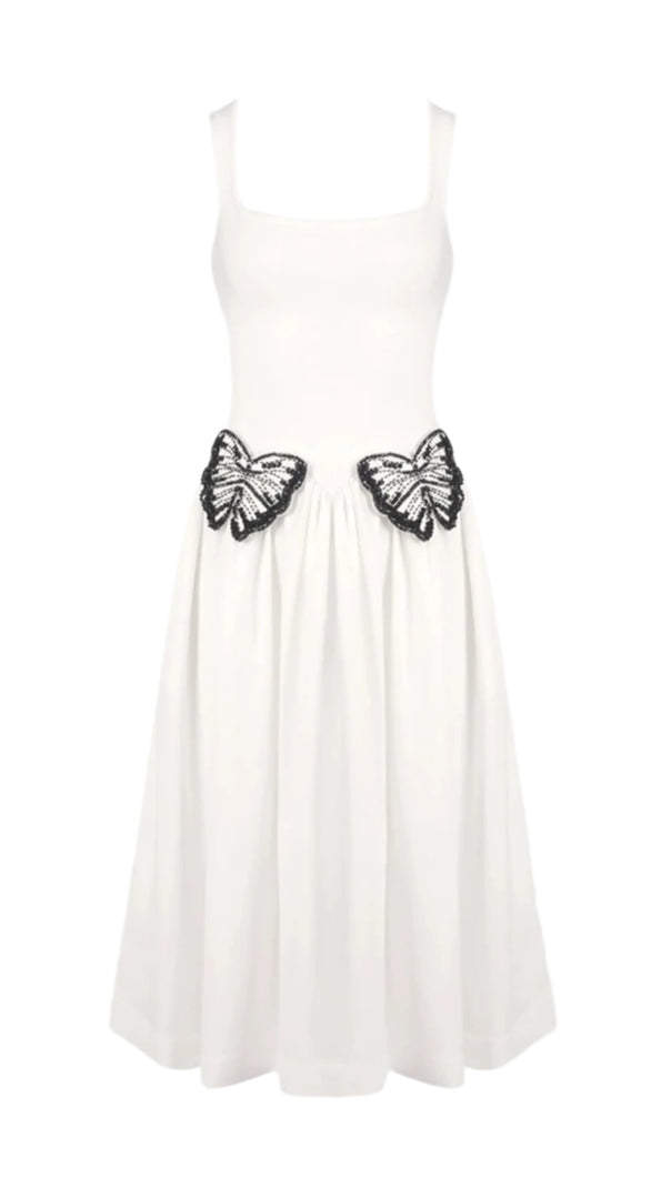 AIIZIE BUTTERFLY EMBELLISHED KNIT MIDI DRESS - product image