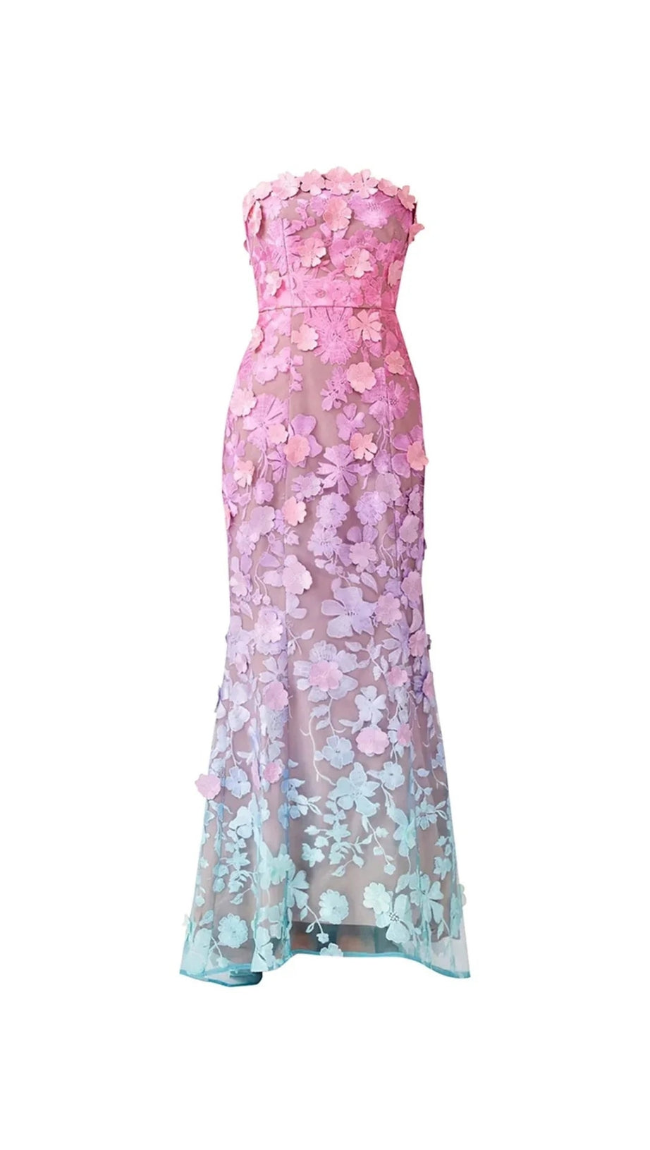 OFF-SHOULDER SLEEVELESS GRADIENT DRESS