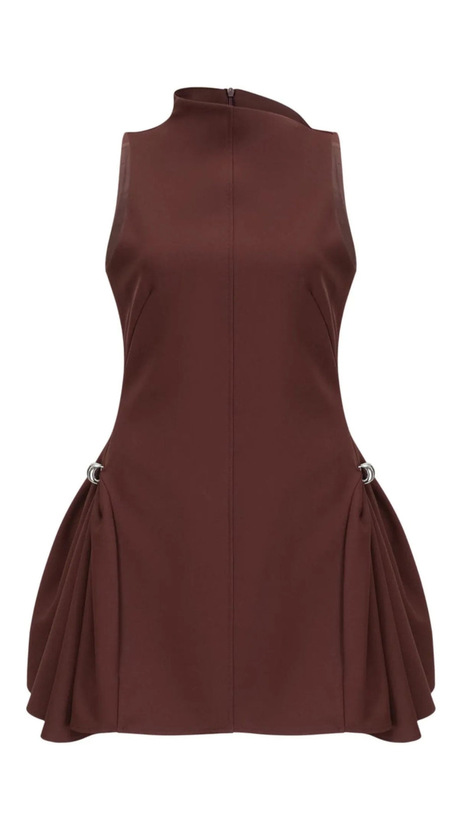 ASYMMETRICAL FLARED MINI DRESS