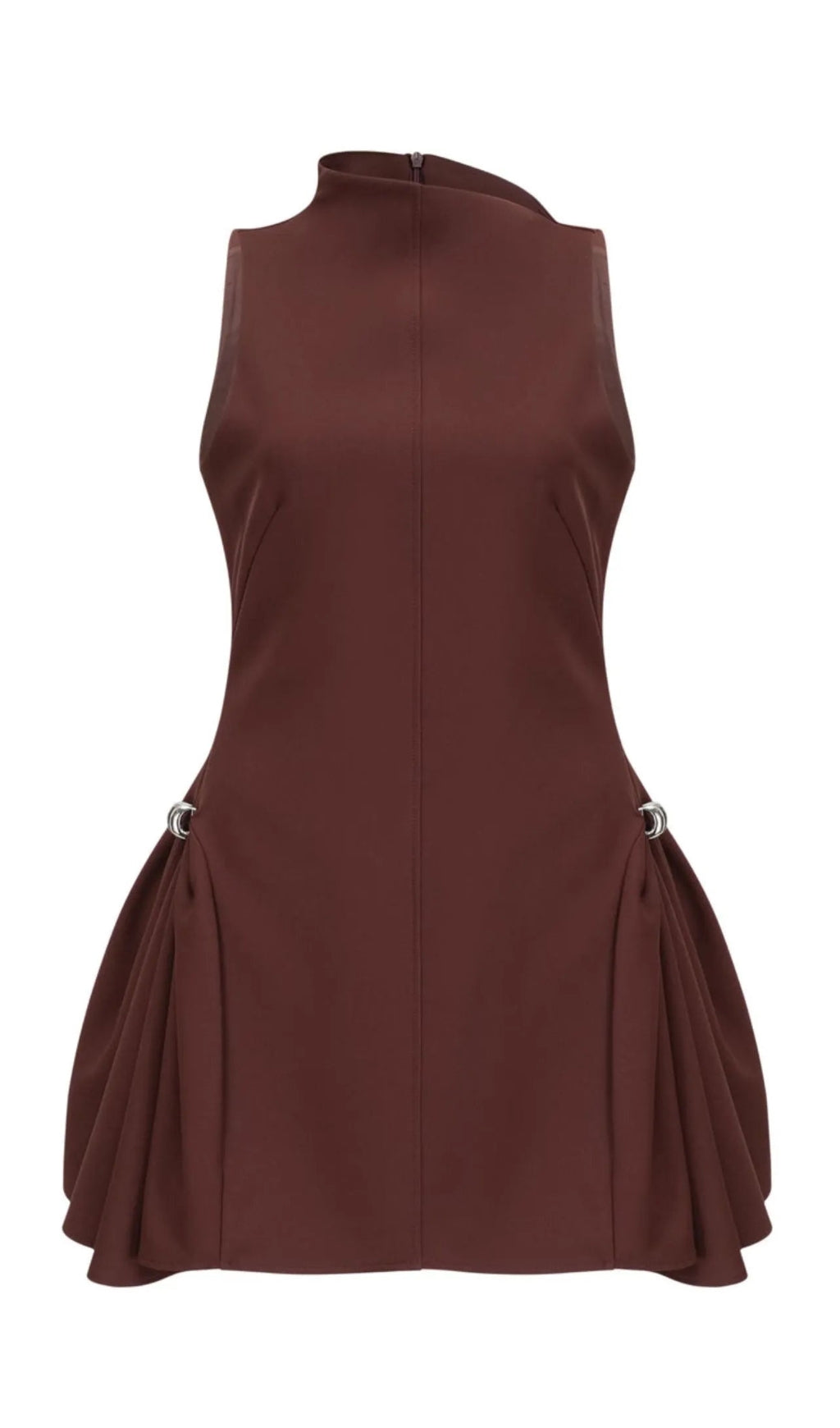 ASYMMETRICAL FLARED MINI DRESS