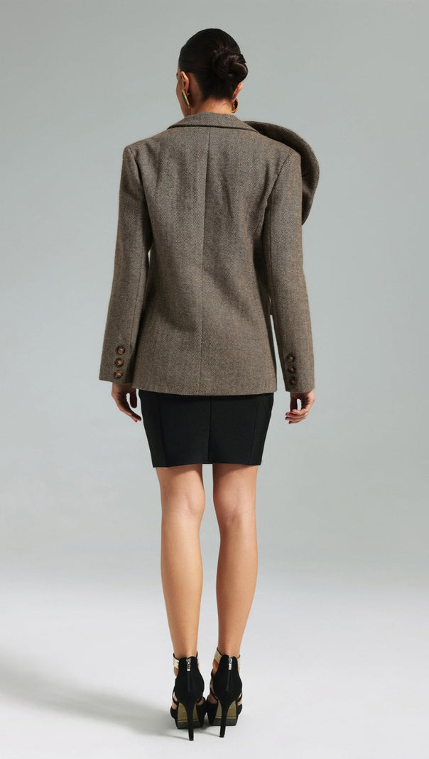AIIZIE SADA FLOWER BLAZER - BROWN - product image