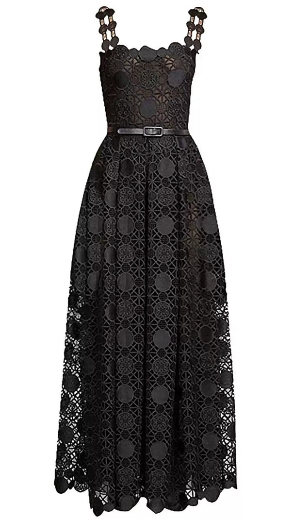 AIIZIE BLACK LACE STRAPLESS MAXI DRESS - product image
