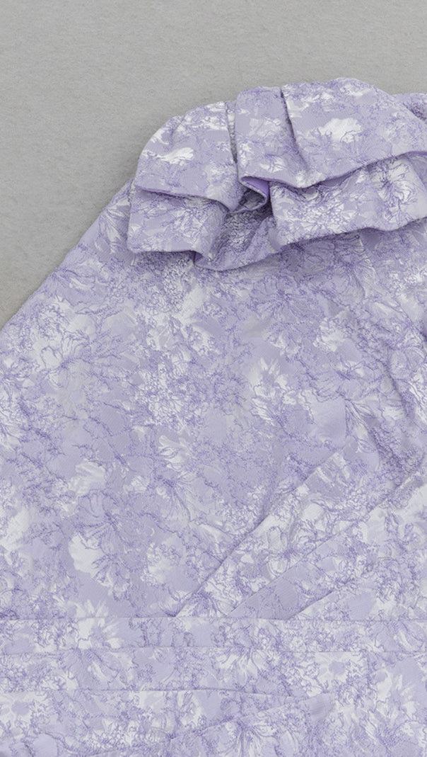 AIIZIE FLORAL ONE - SHOULDER BOW - DETAIL MIDI DRESS IN LILAC - product image