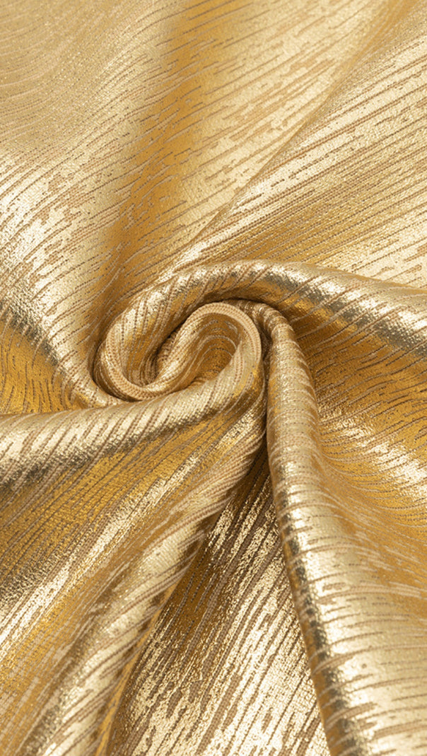 AIIZIE SLEEVELESS MESH - INSERT BANDAGE MIDI DRESS IN GOLD - product image