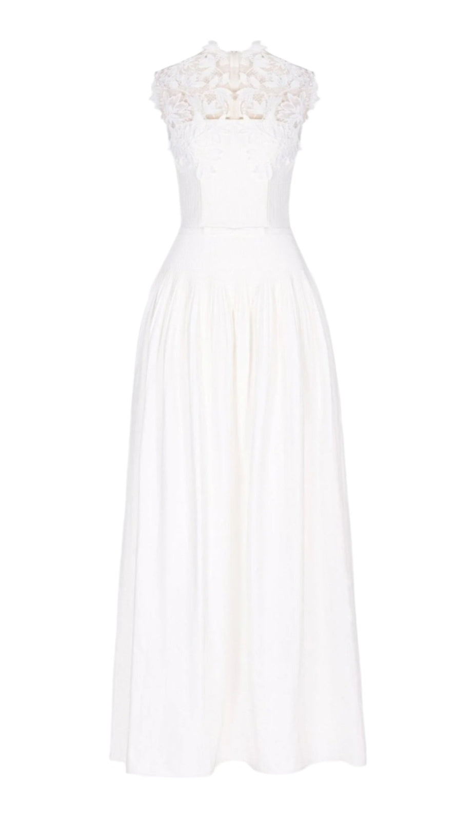 FLORAL LACE SLEEVELESS MAXI DRESS