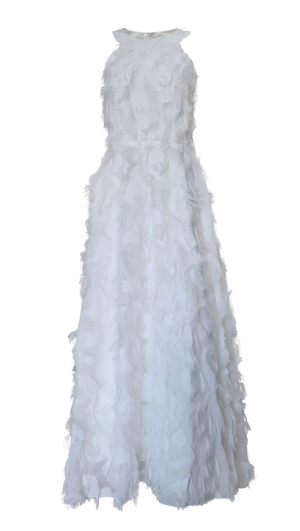AIIZIE HALTER FEATHER TASSEL MAXI DRESS - product image