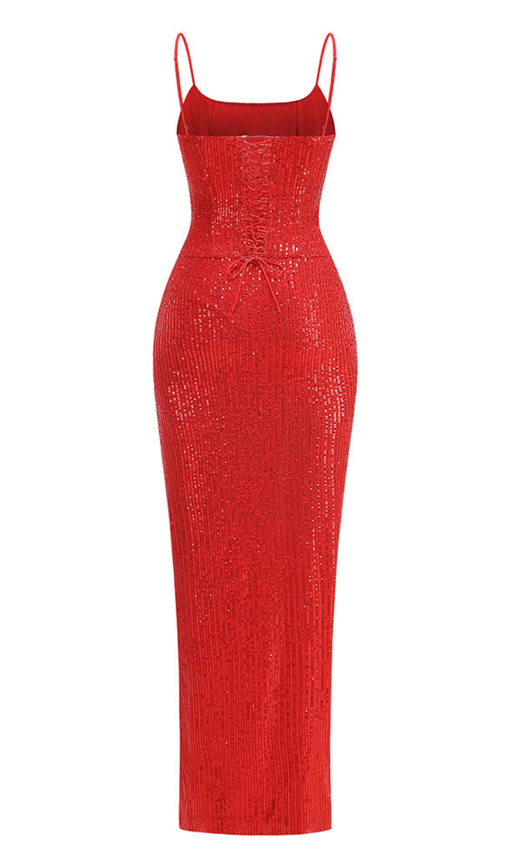 AIIZIE SLIP SEQUIN DRAPED SLIT MAXI DRESS - product image