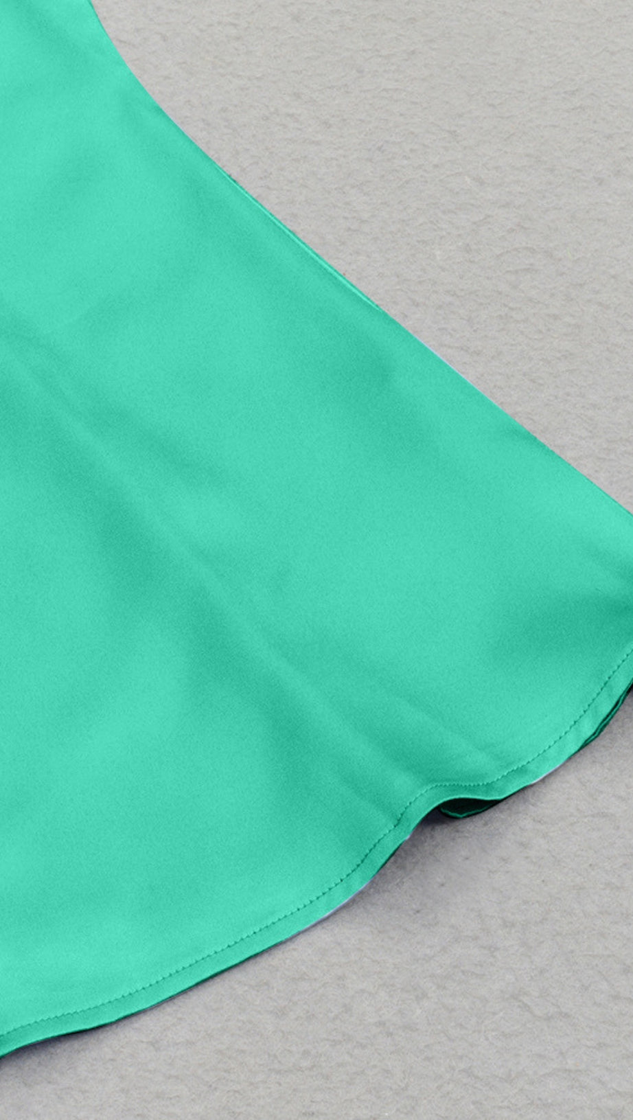 STRAPLESS SATIN MERMAID MIDI DRESS IN GREEN