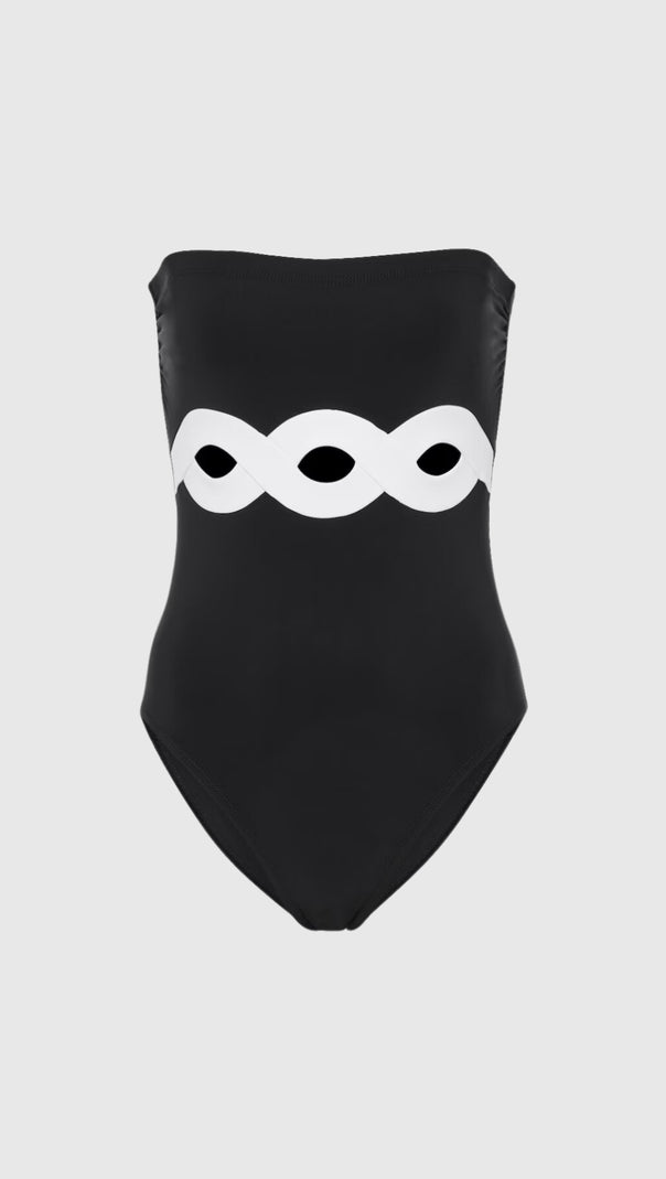 AIIZIE ODELETTE STRAPLESS CUTOUT ONE PIECE SWIMSUIT - product image