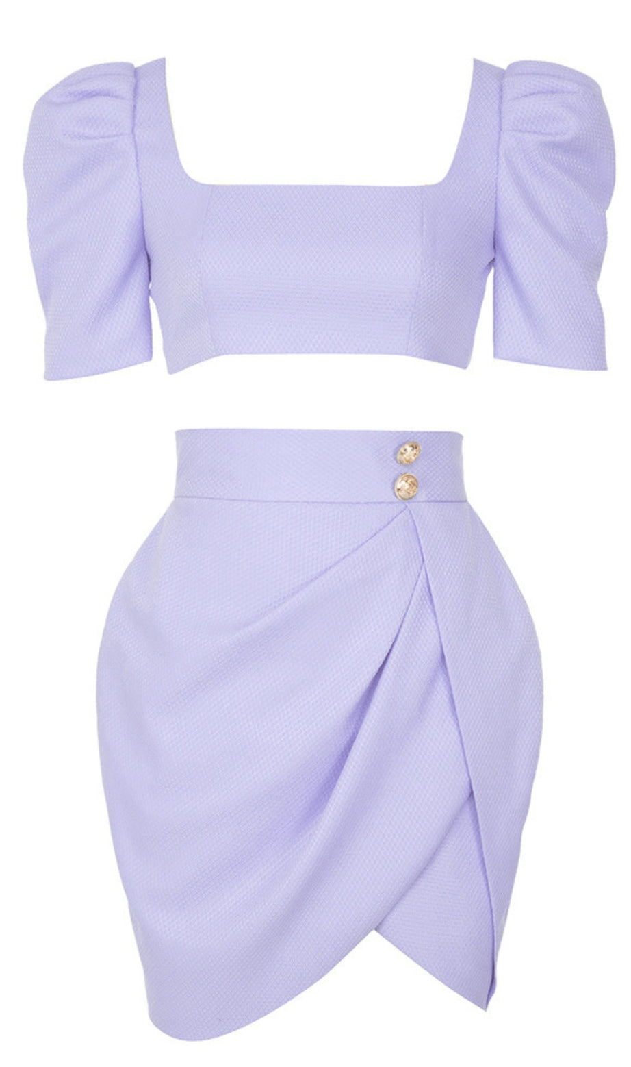 Taro Purple VINTAGE SQUARE - NECK PUFF  TWO - PIECE SET