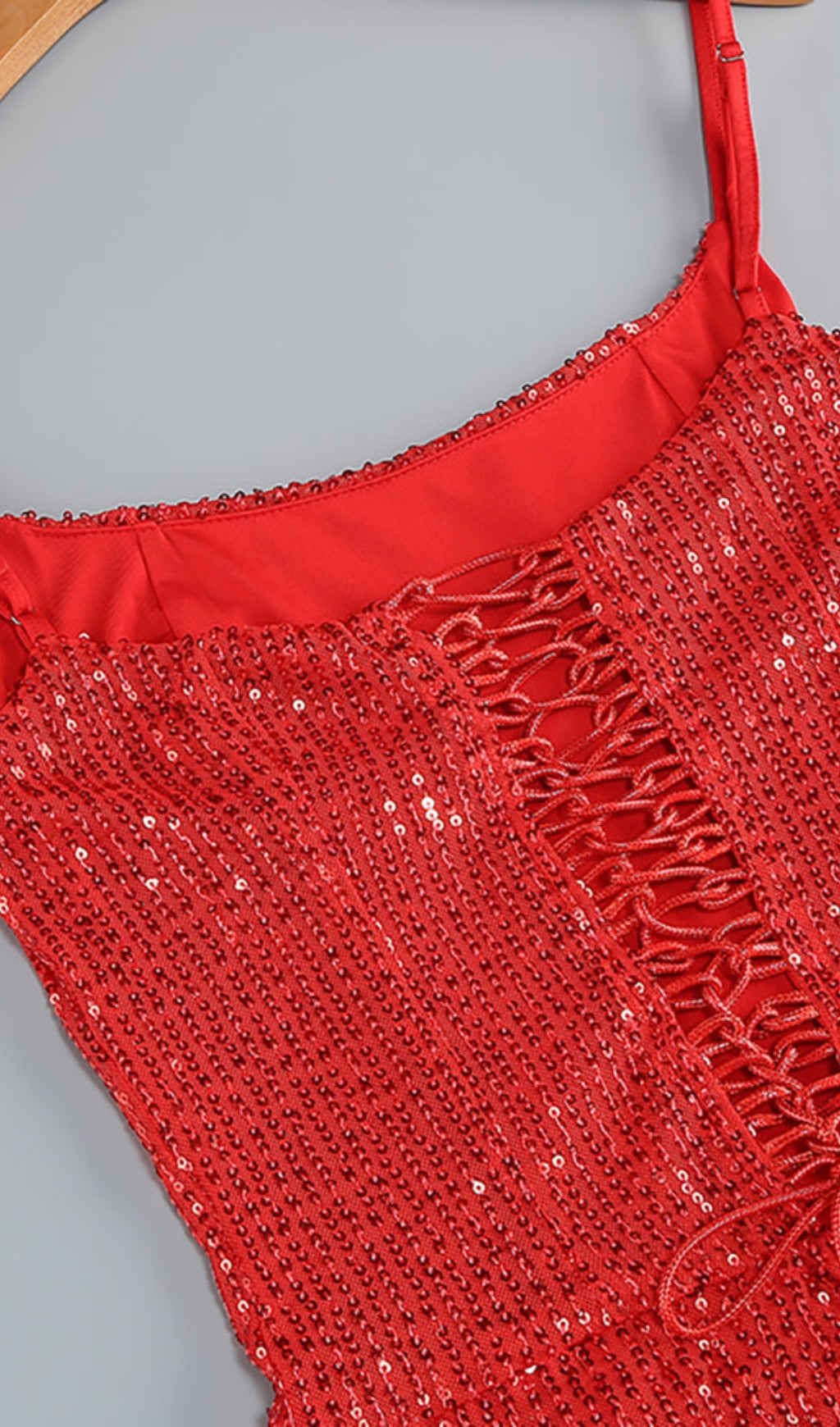 AIIZIE SLIP SEQUIN DRAPED SLIT MAXI DRESS - product image