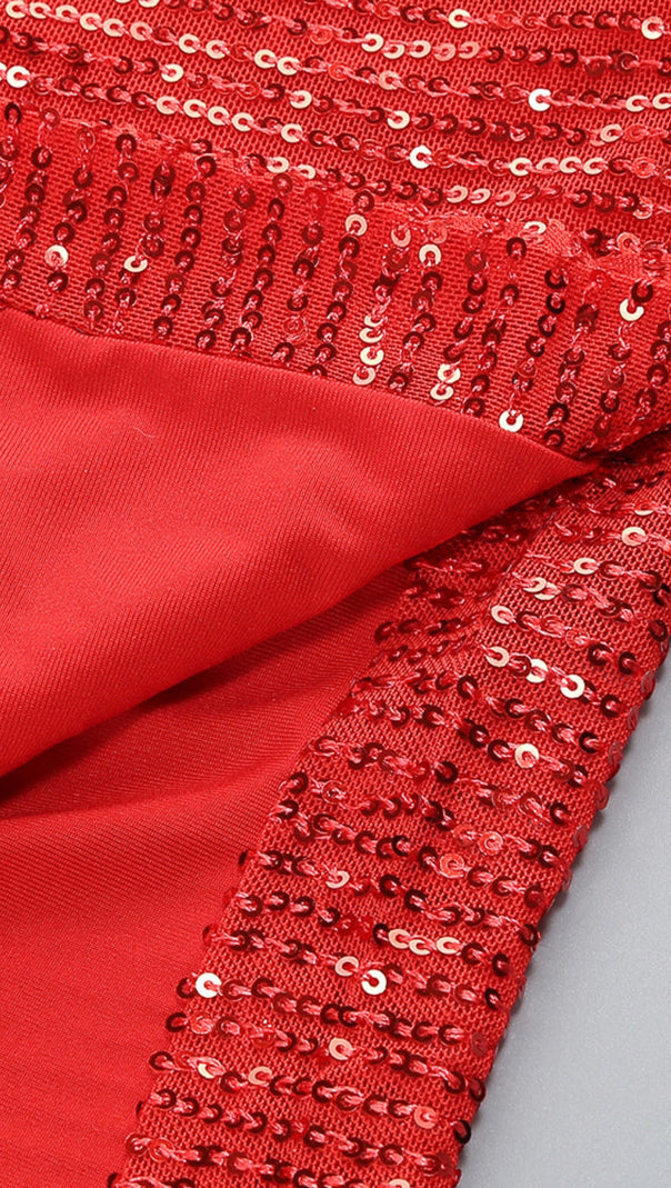 AIIZIE SLIP SEQUIN DRAPED SLIT MAXI DRESS - product image