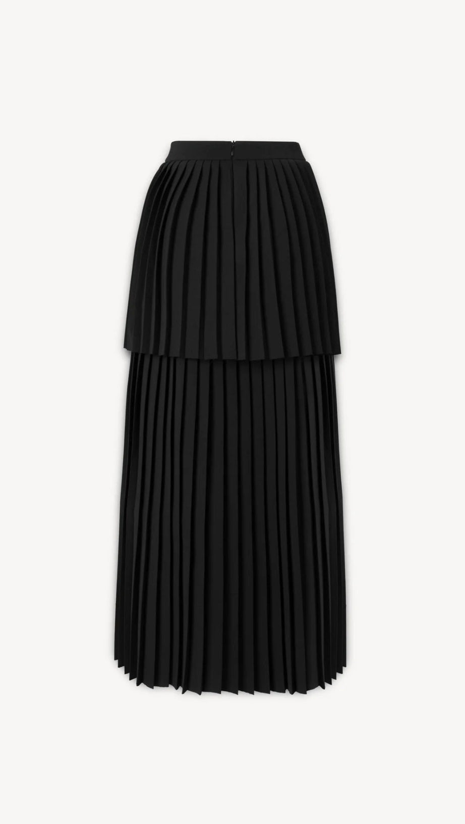 SLEEVELESS PLEATED LAYER SKIRT SUIT IN BLACK