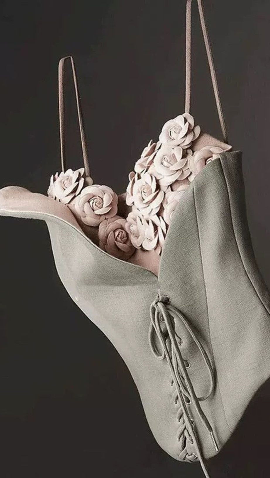 EMILY BLUE MINT CAMELLIA CORSET TOP