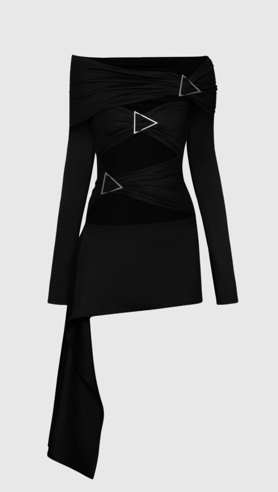 CHRISTE ASYMMETRIC CUTOUT MINI DRESS