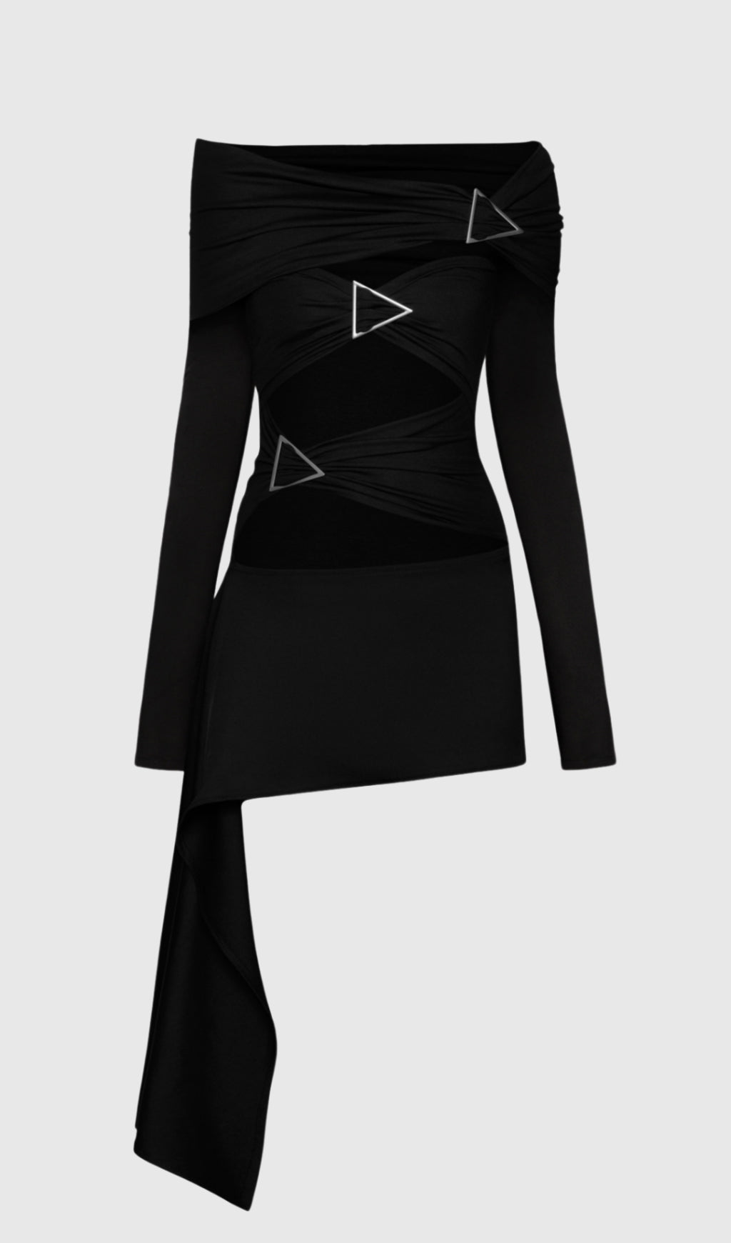 CHRISTE ASYMMETRIC CUTOUT MINI DRESS