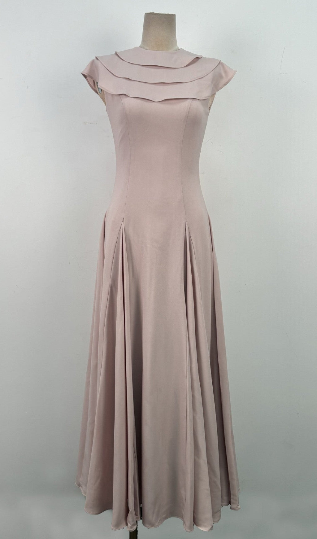 AIIZIE A-LINE JEWEL NECK VISCOSE ANKLE MAXI DRESS IN BEIGE - product image