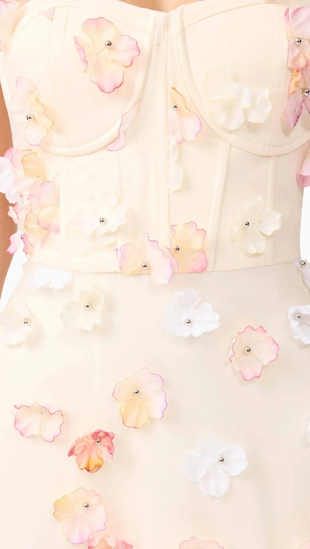 AIIZIE OFF-SHOULDER EMBROIDERED MAXI DRESS IN APRICOT - product image