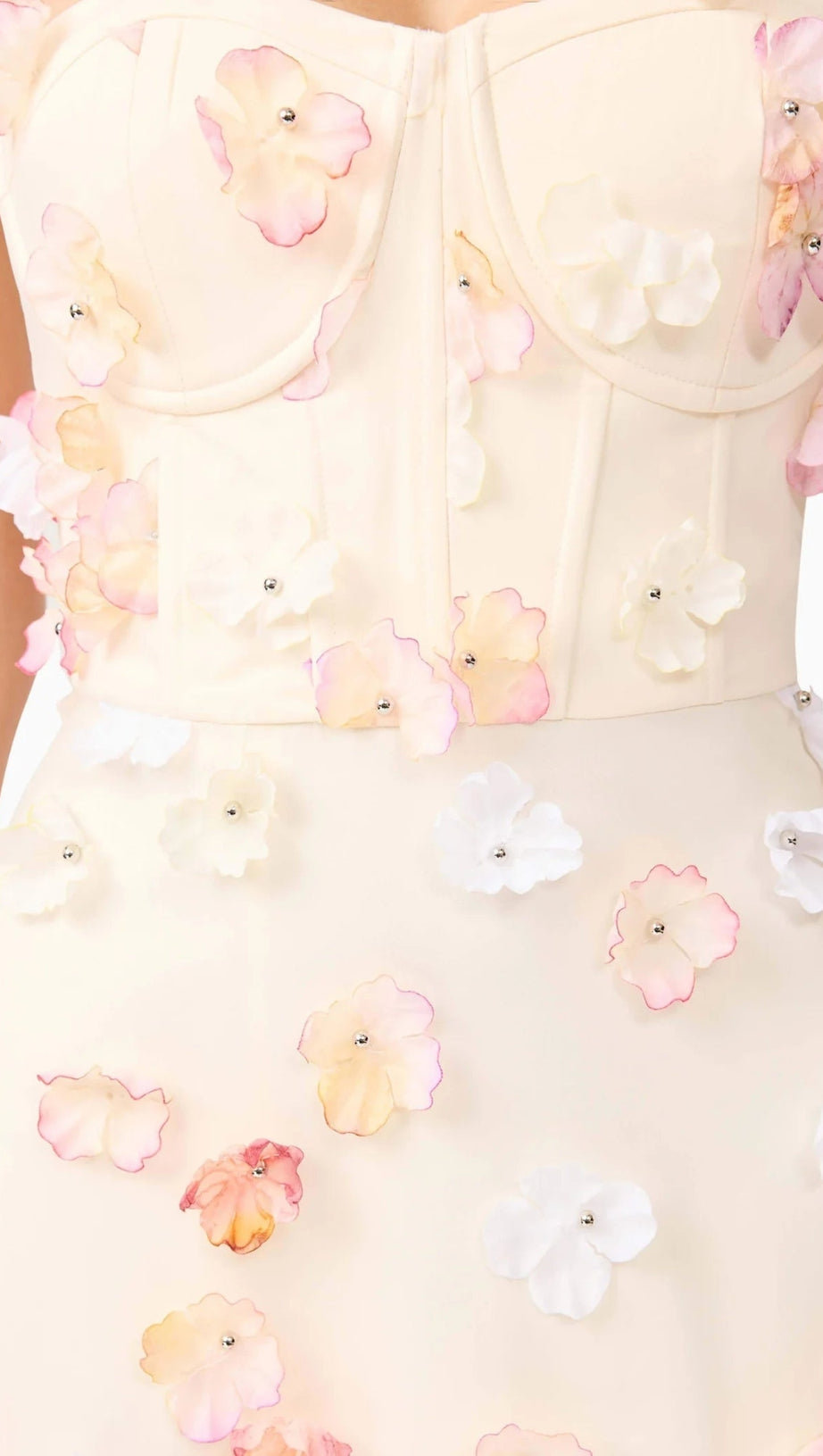 OFF-SHOULDER EMBROIDERED MAXI DRESS IN APRICOT