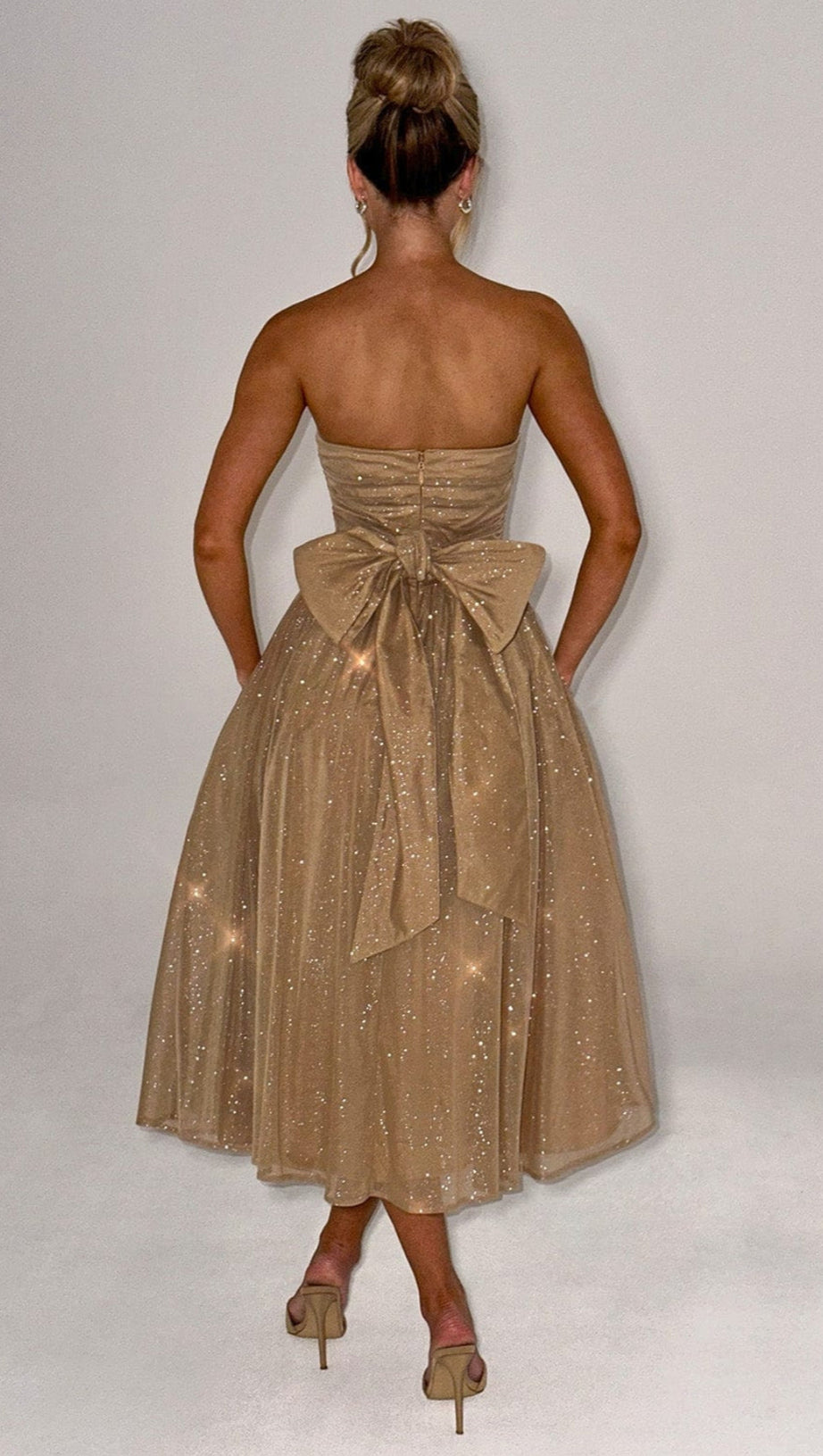 MARISSA MIDI DRESS - GOLD SPARKLE