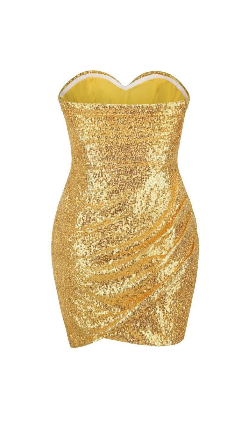 AIIZIE HEDWIG SEQUIN PLEATED STRAPLESS MINI DRESS IN GOLD - product image