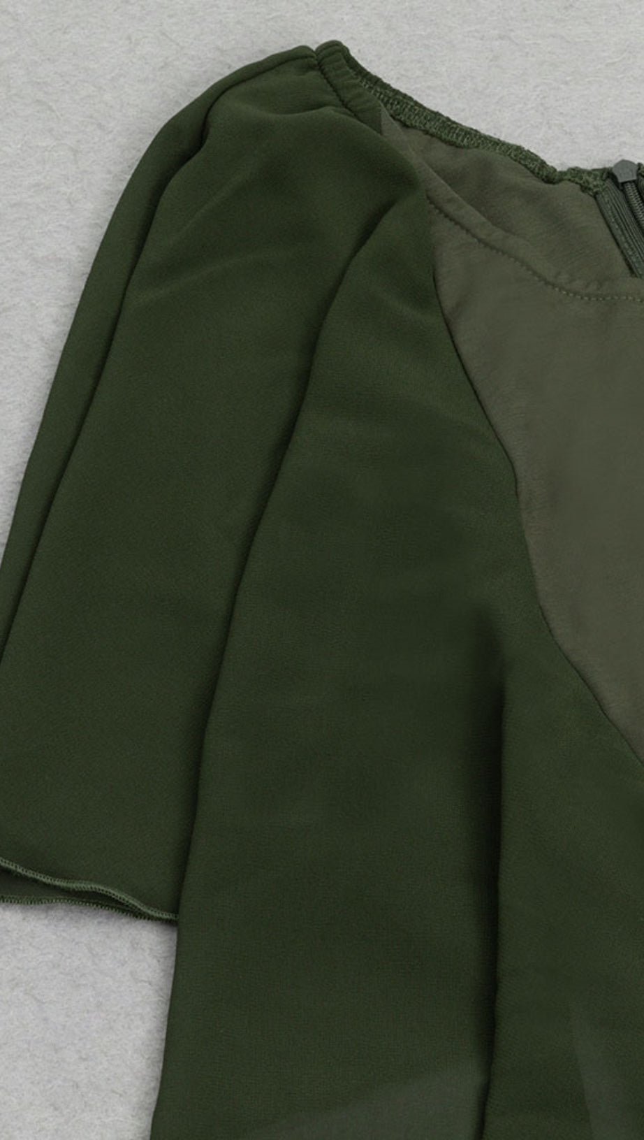 ONE - SHOULDER RUFFLED MERMAID MAXI DRESS IN DARK GREEN