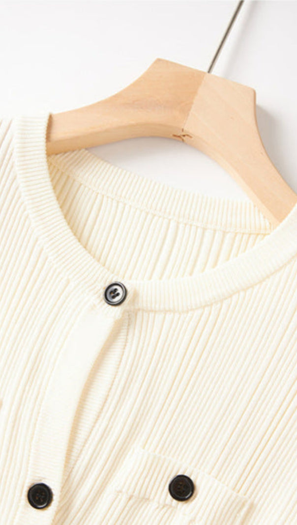 AIIZIE CAROLINE ASYMMETRIC KNIT MIDI DRESS IN BEIGE - product image