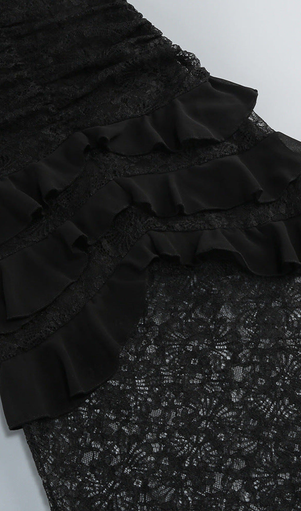 AIIZIE HULDA COTTON LACE HOLLOW MAXI DRESS IN BLACK - product image