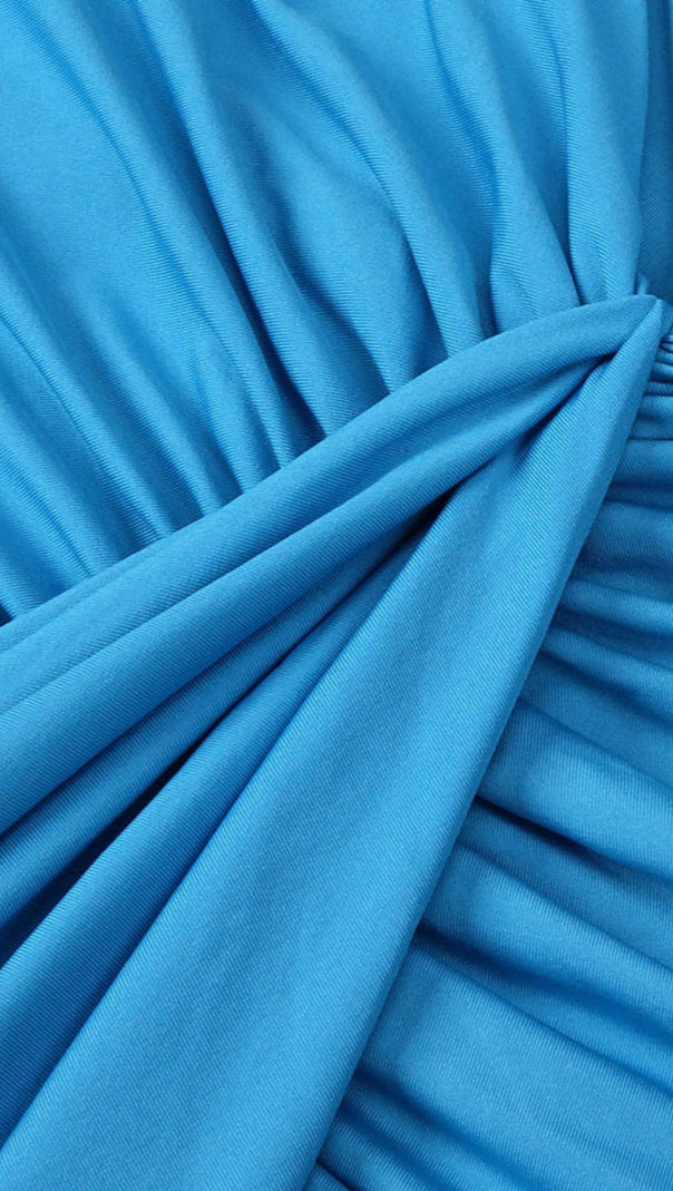 AIIZIE LILY DRAPE DISCONNECT TANK MAXI DRESS IN BLUE - product image