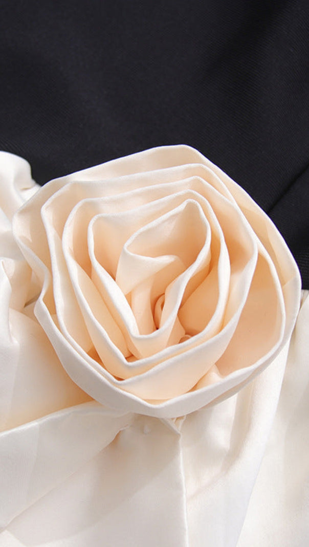 AIIZIE LYUBA 3D FLOWER CONTRAST COLOR BANDAGE MINI DRESS - product image