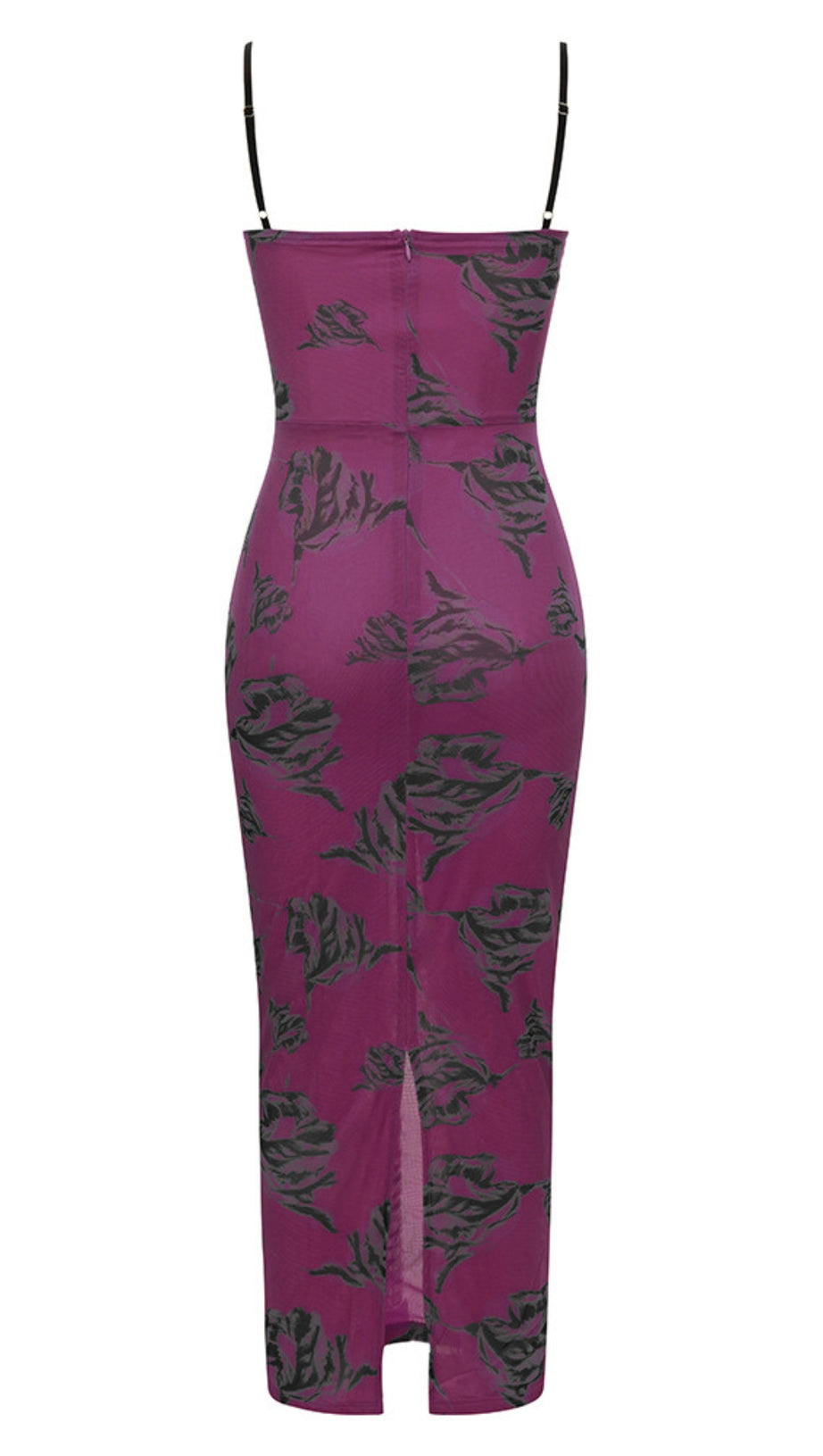 FLORAL PRINT CORSET - STYLE MIDI DRESS IN PURPLE