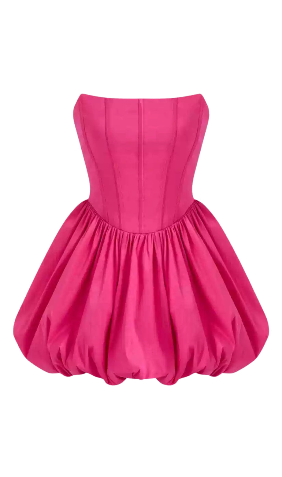 Trägerloses Minikleid „Bubble“ in Fuchsia
