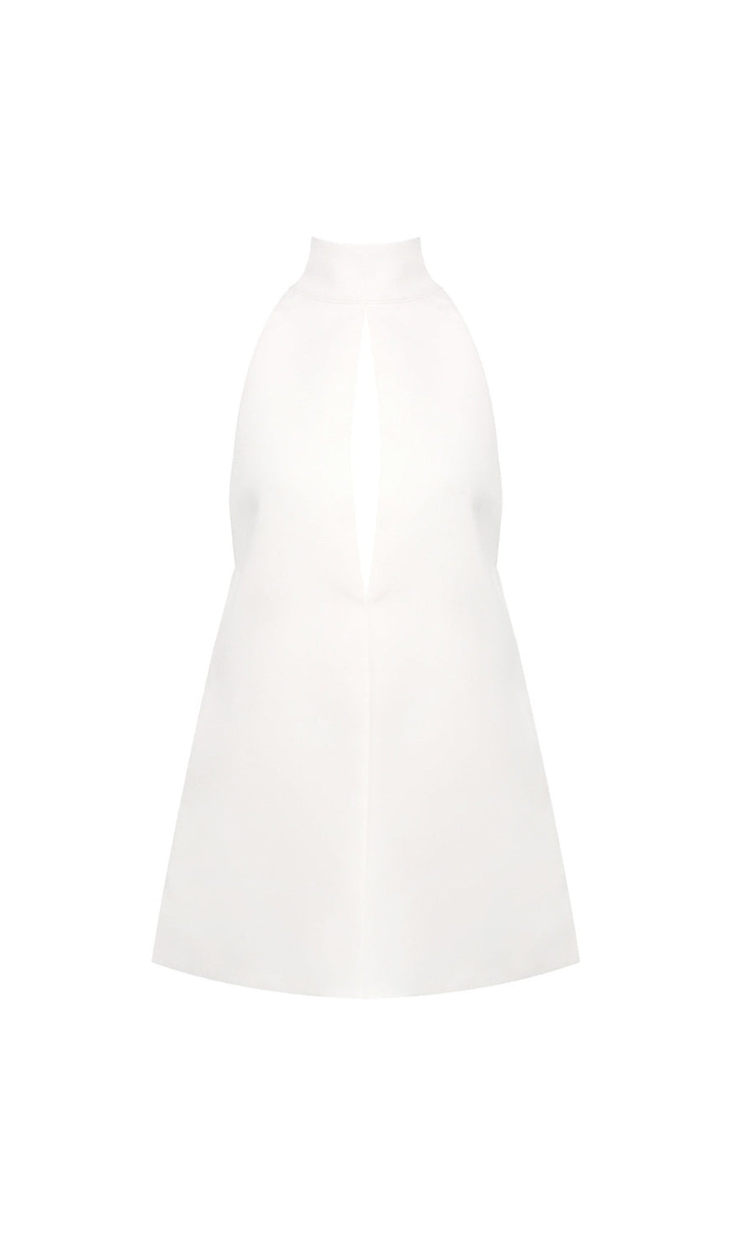 ABITO IN CREPE CON SCOLLO A V, SCHIENA SENZA TAGLIO E HALTER - BIANCO