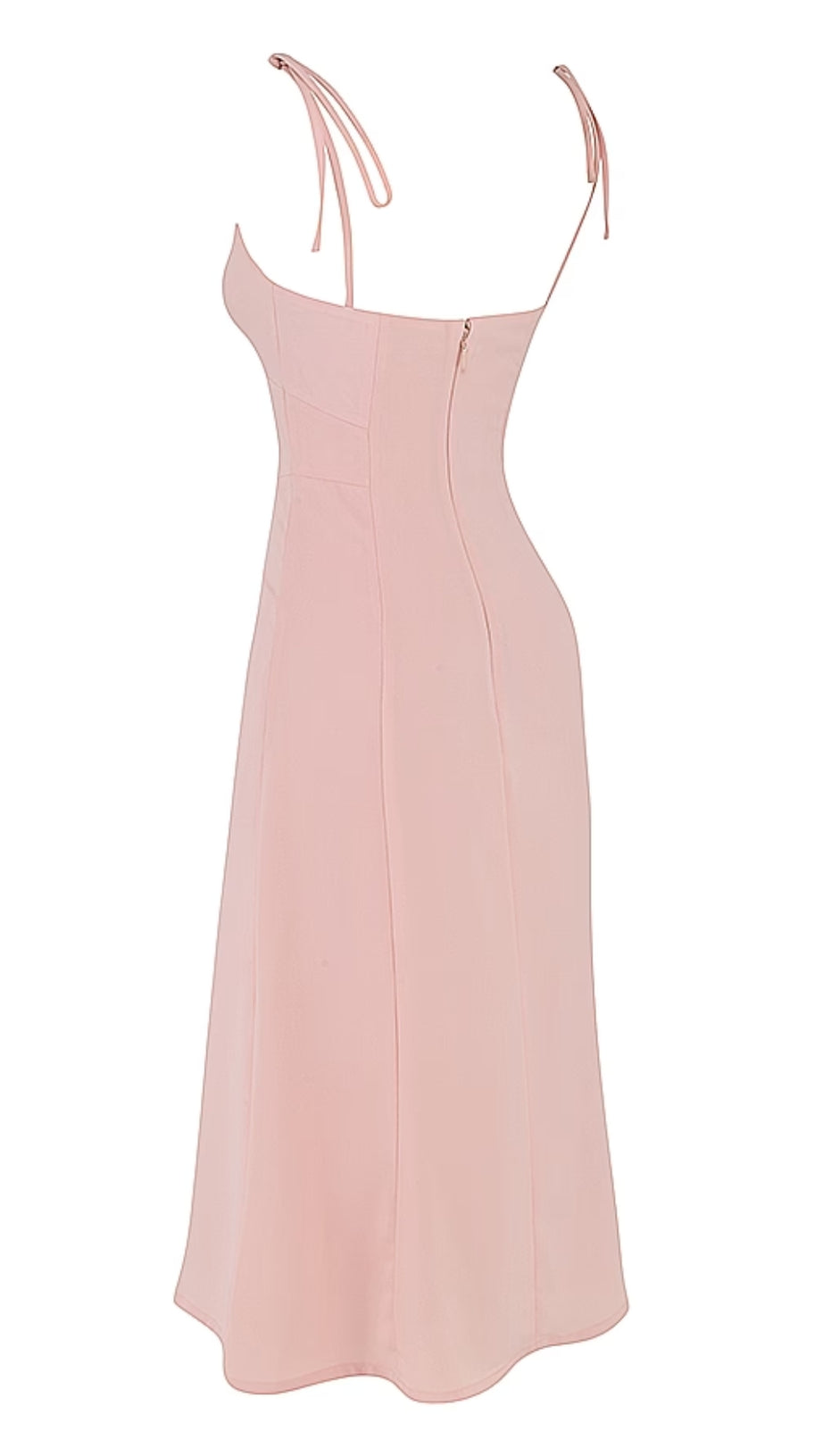 BLUSH SLIT MIDI SUN DRESS