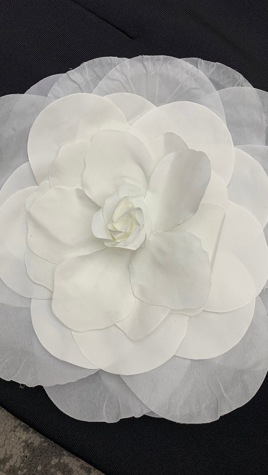 MAKALA 3D FLOWER FISHTAIL MAXI BANDAGE DRESS IN BLACK