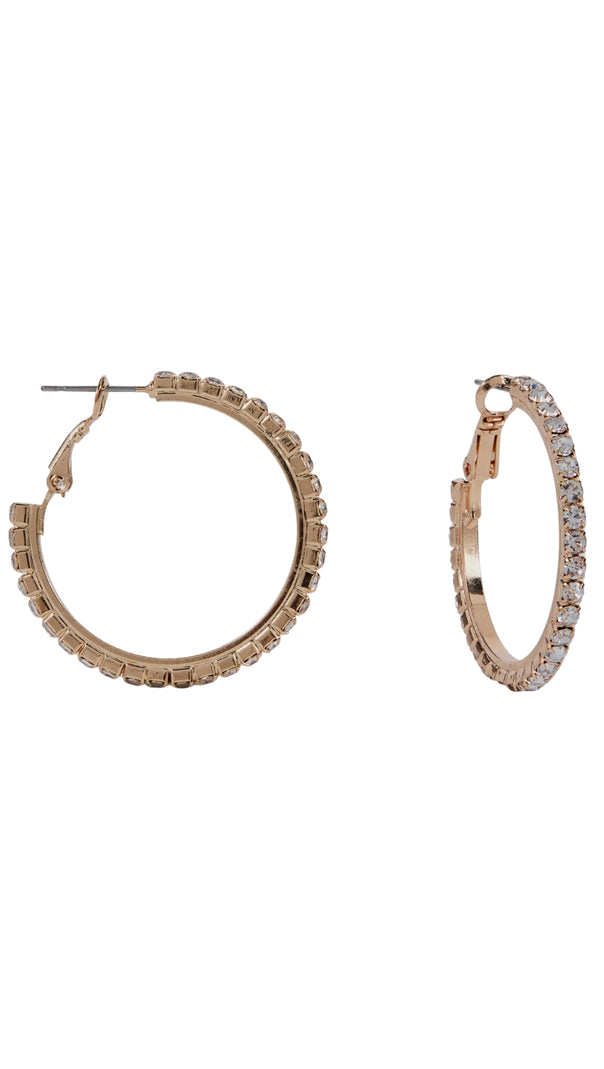 AIIZIE PRETTY SPARKLE RHINESTONE HOOP EARRINGS - product image
