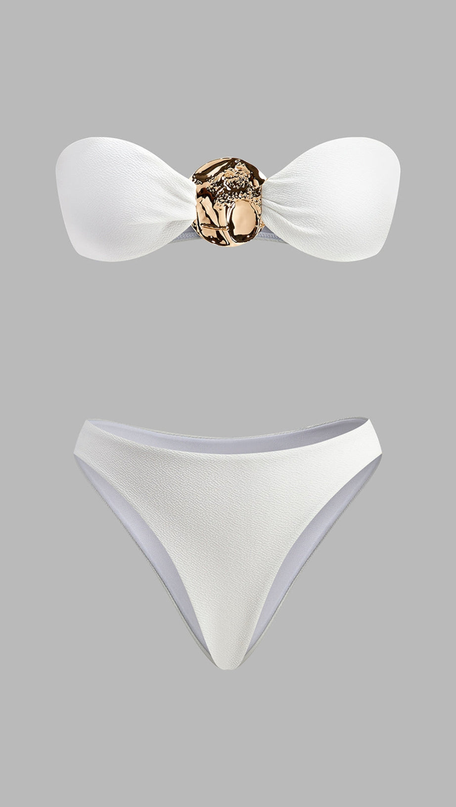 GOLD BIKINI SET AND STYLISH PAREO