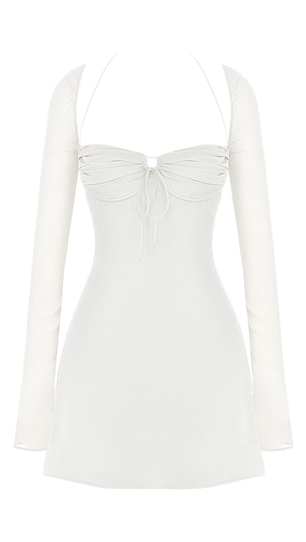 AIIZIE APRICOT CRYSTAL SATIN LACE CUTOUT MIDI DRESS - product image