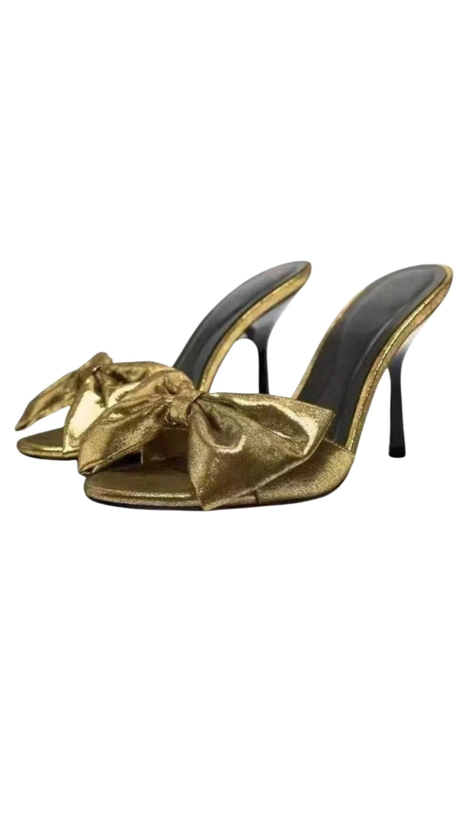 High Heel with bow -gold