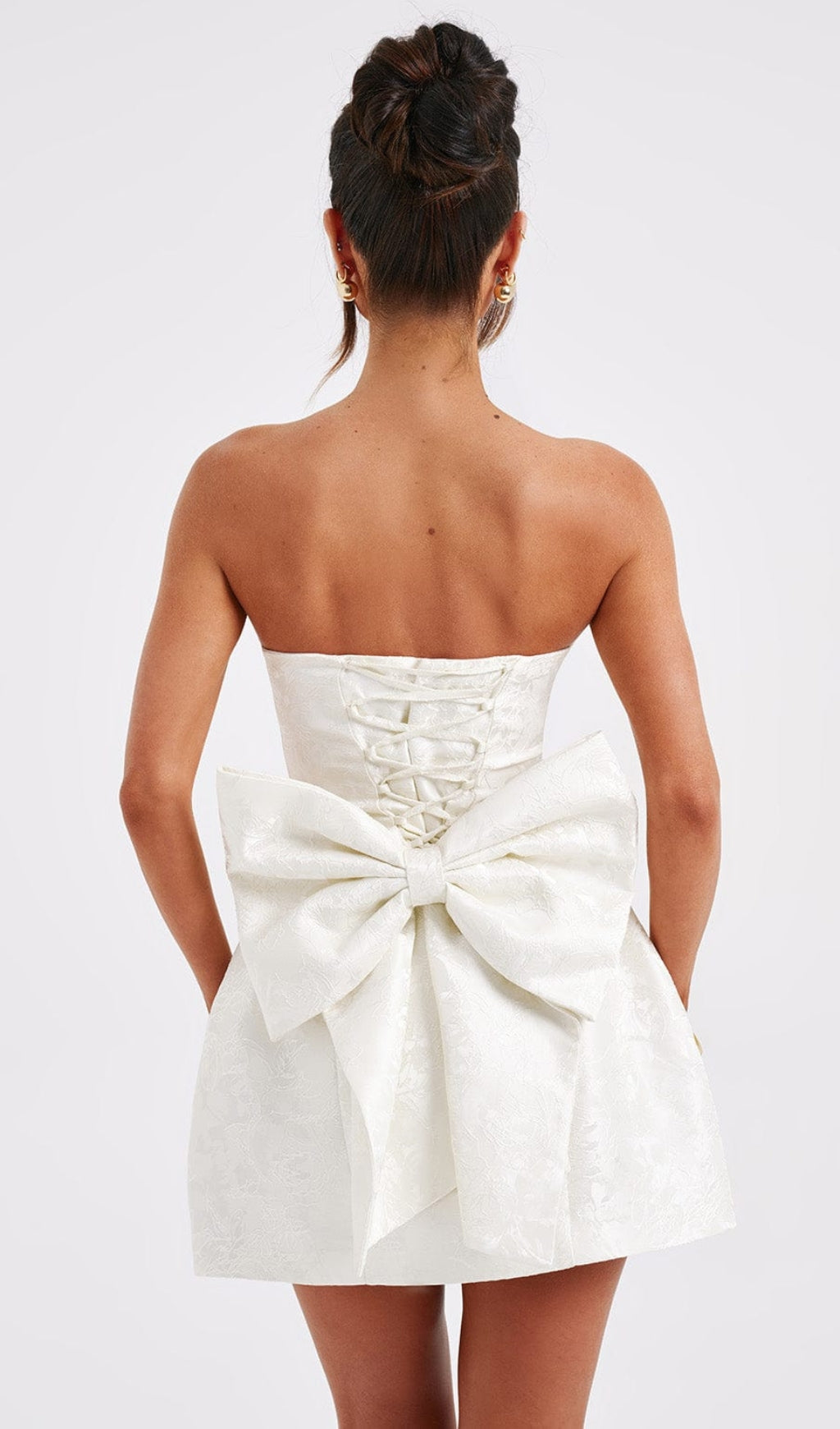 AIIZIE ELENORA MINI DRESS - IVORY - product image