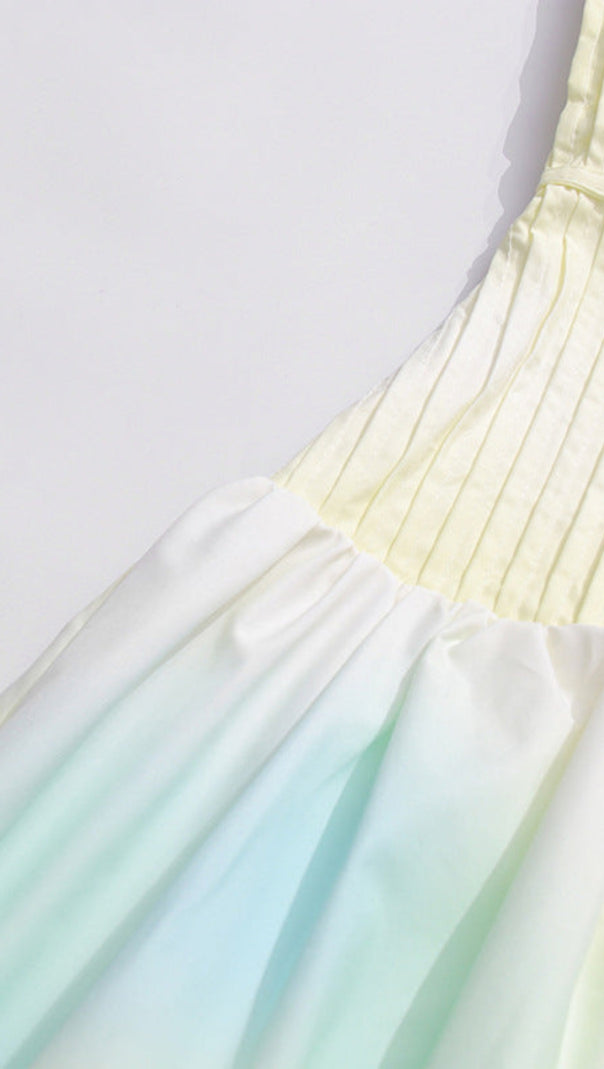 AIIZIE LAUREL PRINTED TUBE TOP MAXI DRESS IN GRADIENT YELLOW - product image